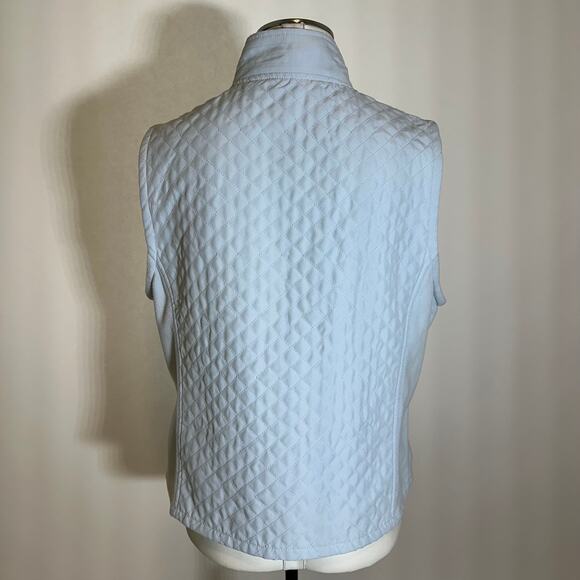 Columbia Light Blue Diamond Quilted/Fleece Vest Full Zip Ski Womens Size Large L - Picture 6 of 12